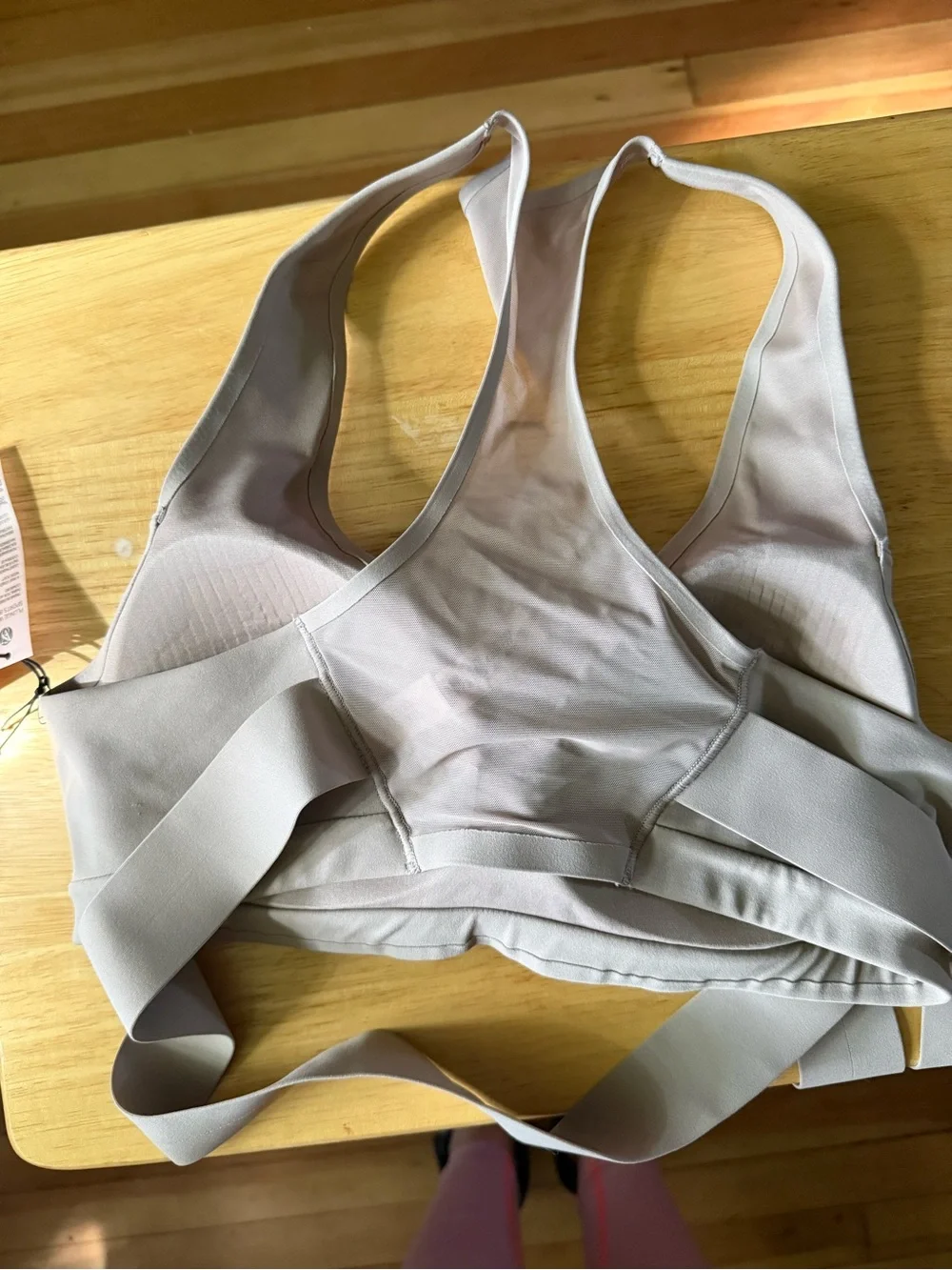 NWT Victoria's Secret Sport cream colored Racerback wrap Sports Bra size M - Picture 5 of 9